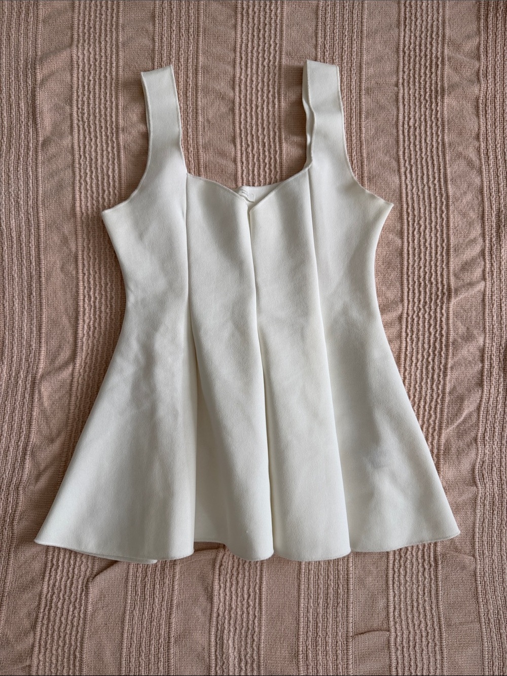Zara White Structured Peplum Top